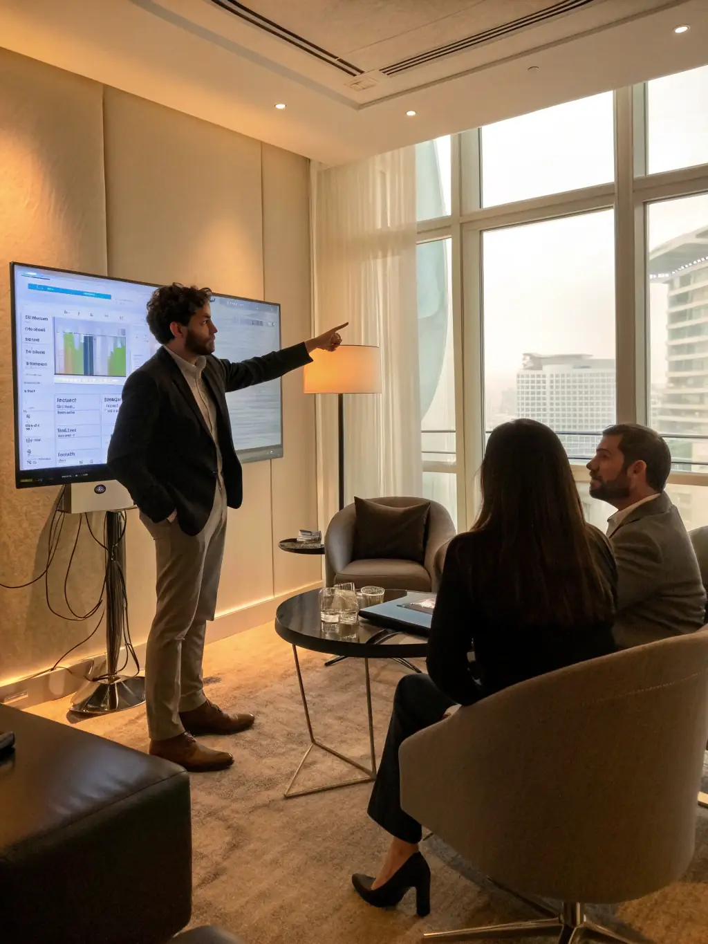 A consultant presenting a strategic technology roadmap to a client, outlining future technology investments and growth strategies.