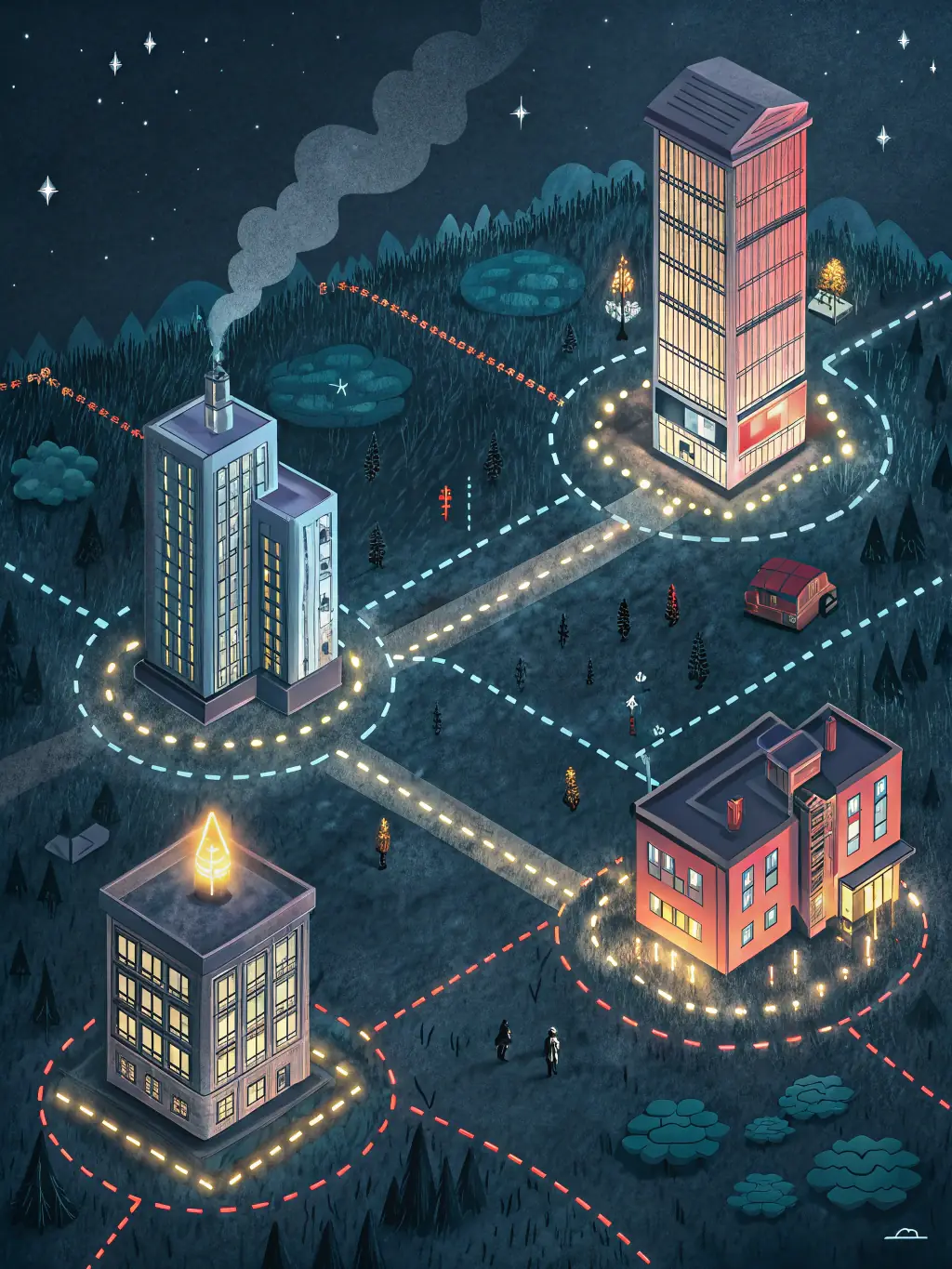 An image illustrating entropy equilibrium in a corporate technology ecosystem, representing Entropy Management.