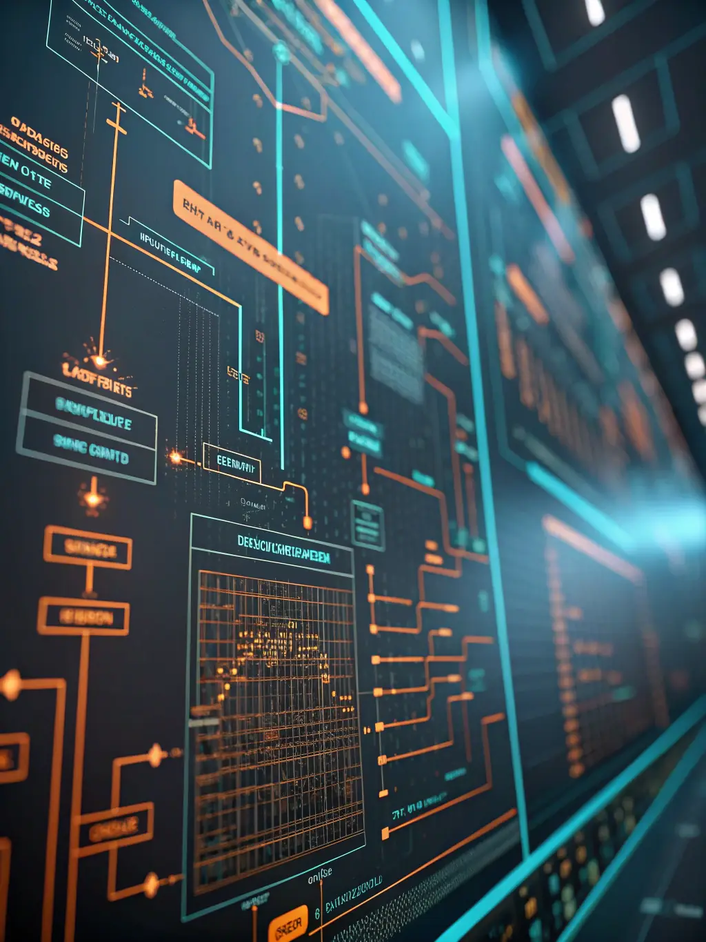 An image depicting a complex algorithm optimizing a network of servers, representing Technology Investment Optimization.